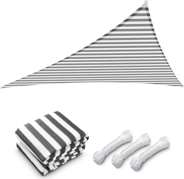 Alt view image 3 of 7 - Yescom 25 Ft 97% UV Block Triangle Sun Shade Sail Heavy Duty Canopy Outdoor Patio Pool