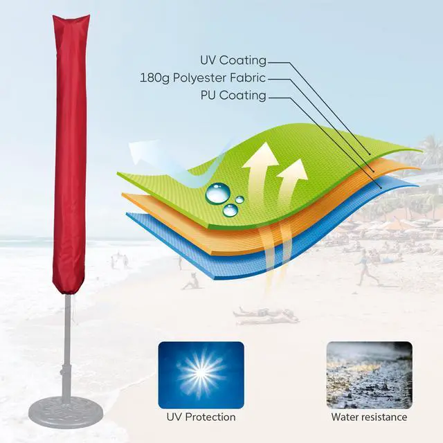 Alt view image 3 of 7 - Yescom Outdoor Patio Umbrella Protective Cover Bag Polyester UV Resistance 9 to 13 Ft