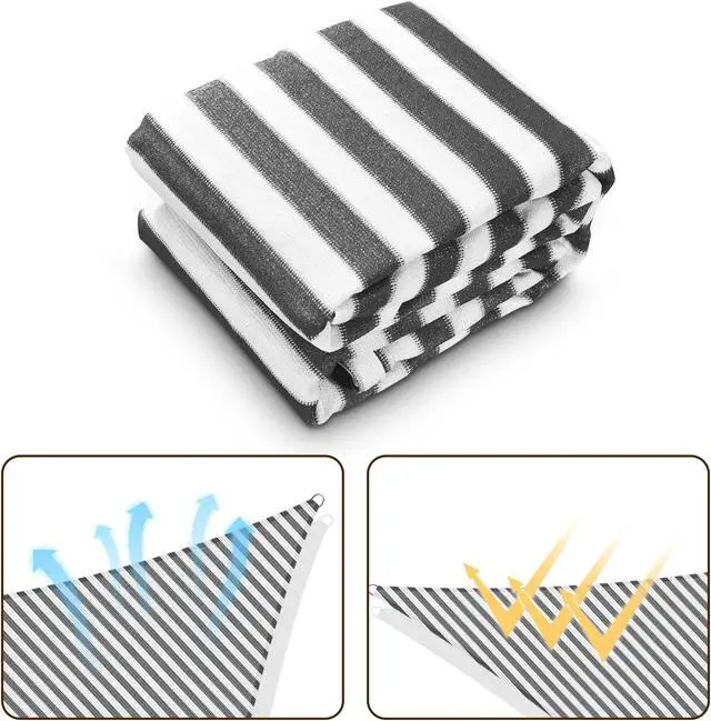 Alt view image 5 of 7 - Yescom 25 Ft 97% UV Block Triangle Sun Shade Sail Heavy Duty Canopy Outdoor Patio Pool