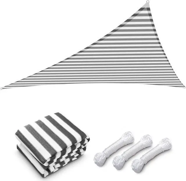 Alt view image 3 of 7 - Yescom 28 Ft 97% UV Block Triangle Sun Shade Sail Heavy Duty Canopy Outdoor Patio Pool