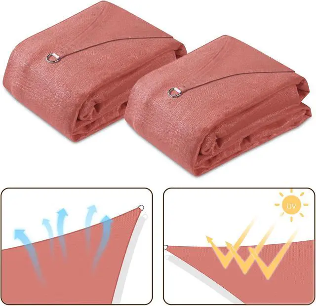 Alt view image 5 of 7 - 2 Pack 12x12 Ft 97% UV Block Square Sun Shade Sail Canopy Outdoor Backyard Pool