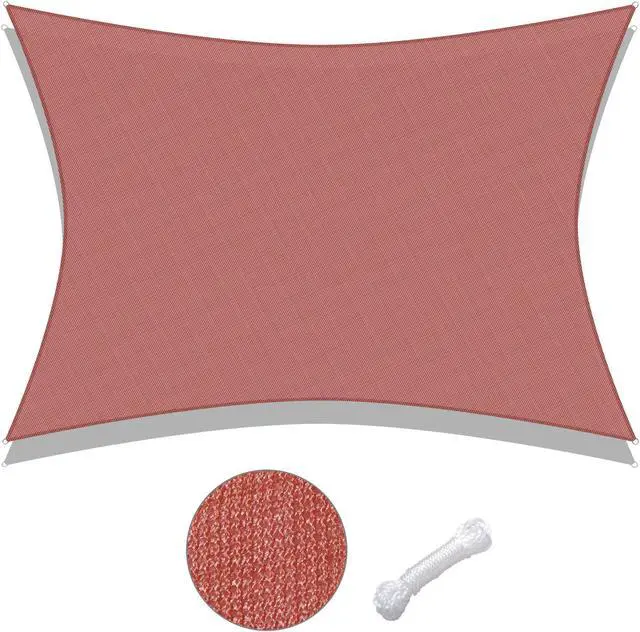 Alt view image 2 of 7 - Yescom 19x13 Ft 97% UV Block Rectangle HDPE Sun Shade Sail Canopy Lawn Outdoor Poolside