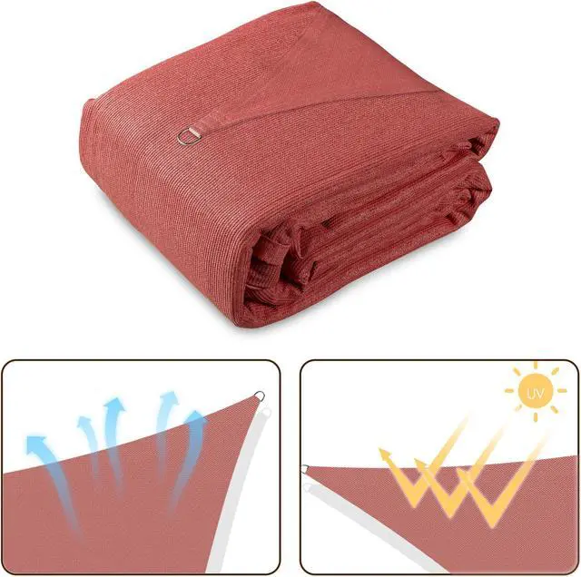 Alt view image 5 of 7 - Yescom 19x13 Ft 97% UV Block Rectangle HDPE Sun Shade Sail Canopy Lawn Outdoor Poolside