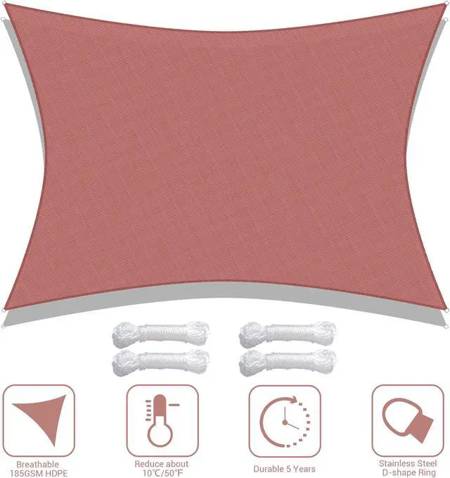 Main image of Yescom 19x13 Ft 97% UV Block Rectangle HDPE Sun Shade Sail Canopy Lawn Outdoor Poolside