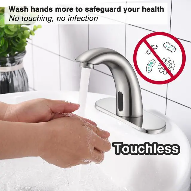 Alt view image 4 of 7 - Aquaterior 5" Touchless Bathroom Faucet with Rectangle Vessel Sink Auto Sensor