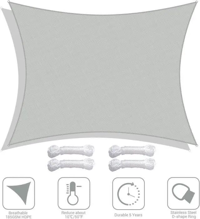 Main image of Yescom 13x10 Ft 97% UV Block Rectangle Sun Shade Sail HDPE Canopy Cover Net Patio