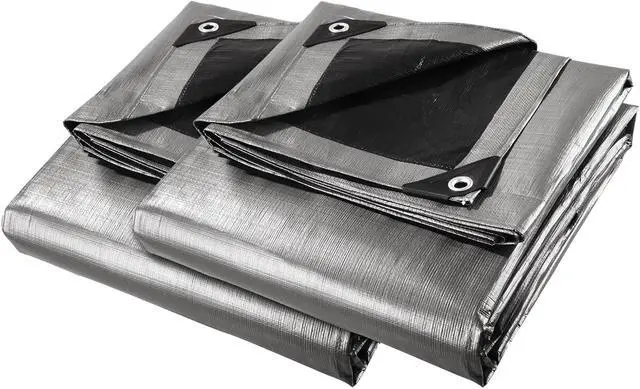 Alt view image 2 of 7 - Yescom 2 Pack 18x24 Ft Waterproof Poly Tarp Heavy Duty 10-mil Tarpaulin for Roof