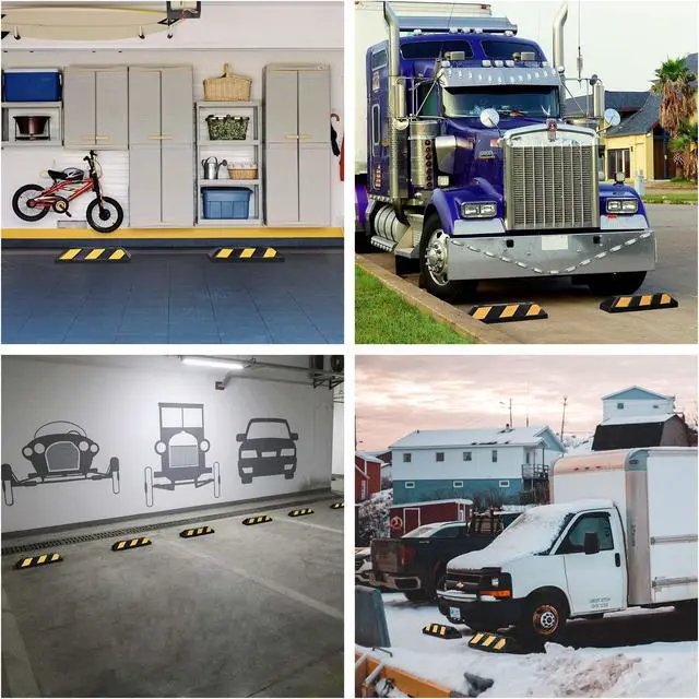 Alt view image 6 of 6 - 22" Rubber Curb Parking Block Car RV Trailer Wheel Tire Stopper Garage Driveway