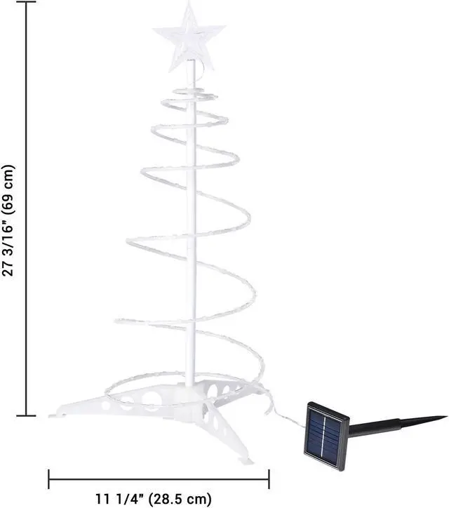 Alt view image 6 of 7 - 2 Ft LED Christmas Spiral Light with Star Finial Solar Panel Decoration 3 Kits