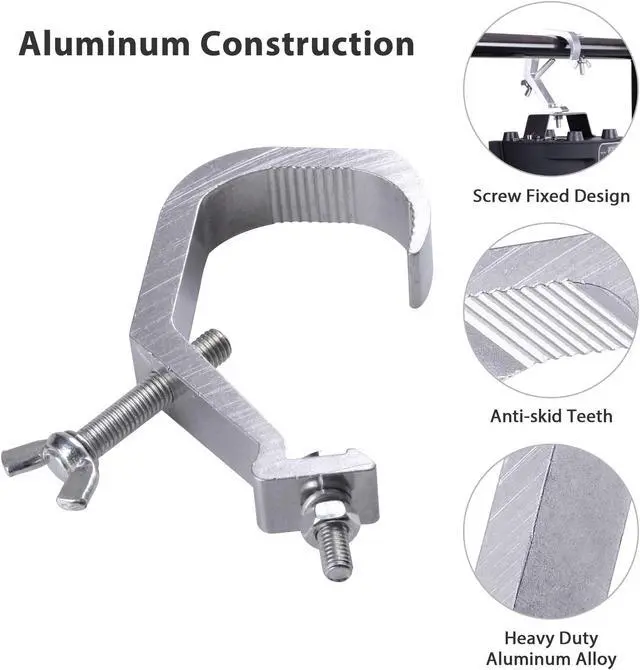 Alt view image 4 of 7 - Large Stage Light Hook Aluminum Alloy Clamp Mount Par LED Moving Head Beam Disco