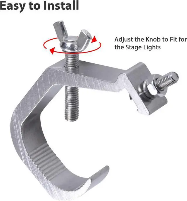 Alt view image 6 of 7 - Large Stage Light Hook Aluminum Alloy Clamp Mount Par LED Moving Head Beam Disco