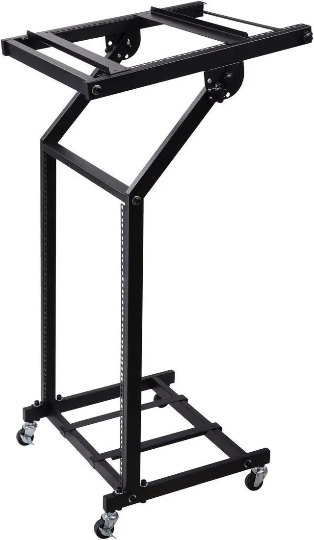 Main image of 16U 19" Rack Mount Mixer Stand Studio Cart Stage Amp Adjustable Stage Party Show