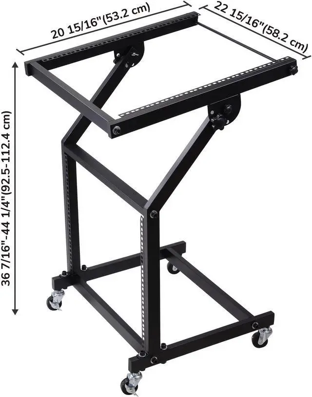 Alt view image 6 of 7 - 9U DJ Mixer Stand Rack Mount Stage Cart Music Equipment Studio Party Show