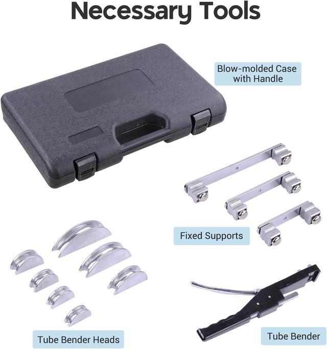 Alt view image 3 of 7 - 1/4" to 7/8" O.D. Tubing Bender Kit Refrigeration Ratcheting Pipe Bending Tool