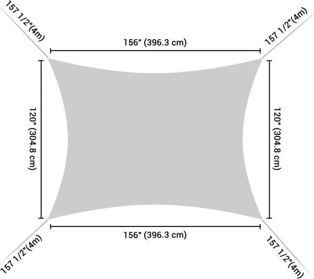 Alt view image 7 of 7 - Yescom 2 Pack 13x10 Ft 97% UV Block Rectangle Sun Shade Sail HDPE Canopy Cover Net Park