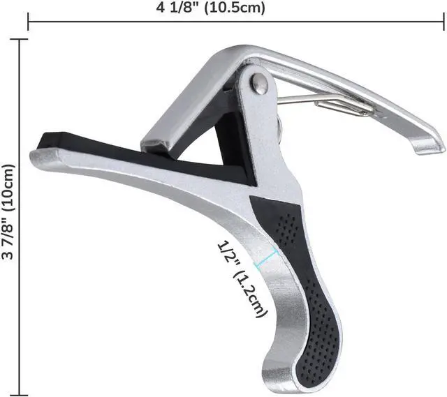 Alt view image 9 of 11 - Change Tune Clamp Key Trigger Capo For Acoustic Electric Classical Guitar Silver