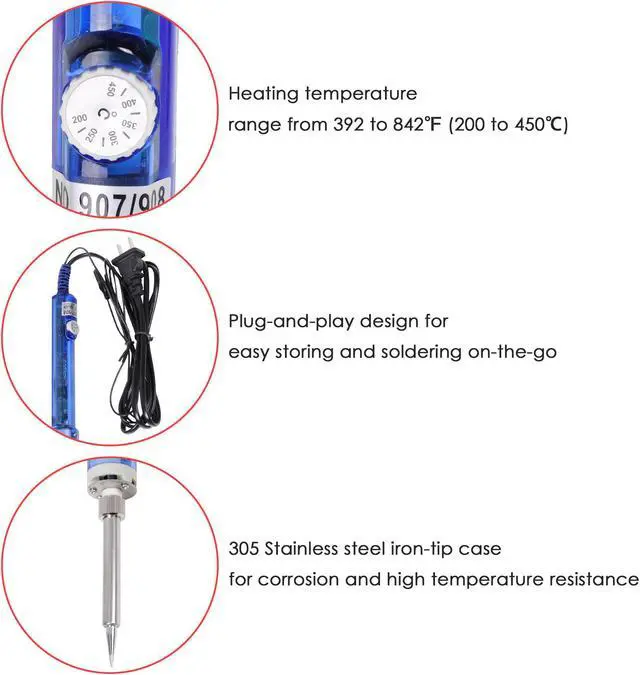 Alt view image 3 of 7 - Electric Lead-Free Welding Iron Gun Soldering Station Adjustable Temperature