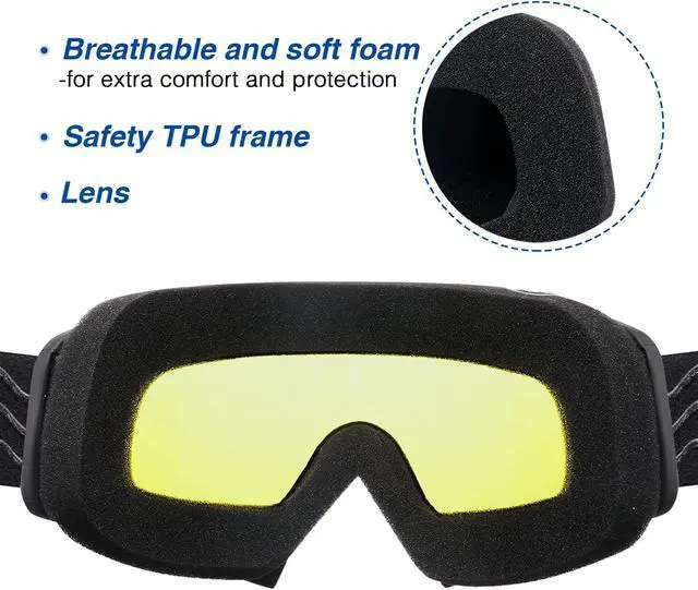 Alt view image 5 of 7 - AHR GOG01 Motorcycle Goggles Riding Motocross Snowmobile Dirt Bike Off Road ATV Lens