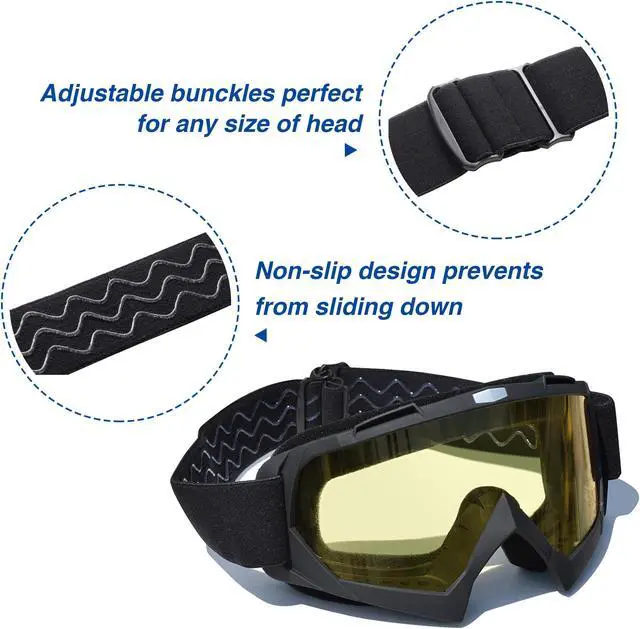 Alt view image 6 of 7 - AHR GOG01 Motorcycle Goggles Riding Motocross Snowmobile Dirt Bike Off Road ATV Lens