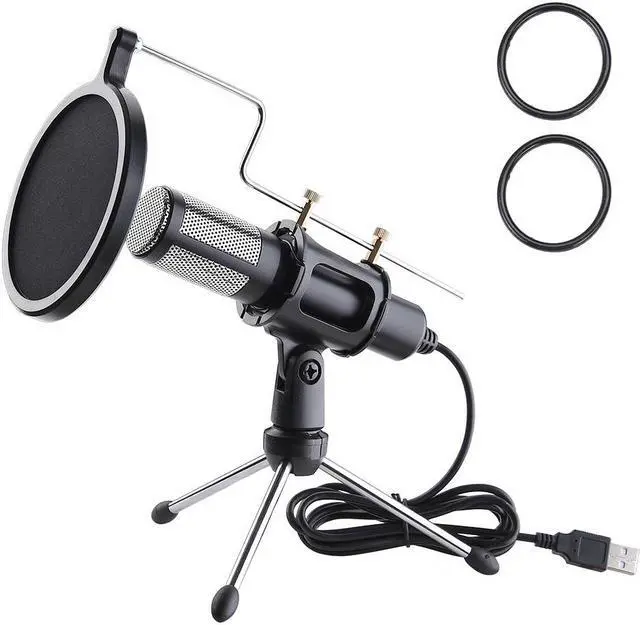 Main image of Condenser USB Microphone w/ Tripod Stand for Game Chat Studio Recording Laptop Computer