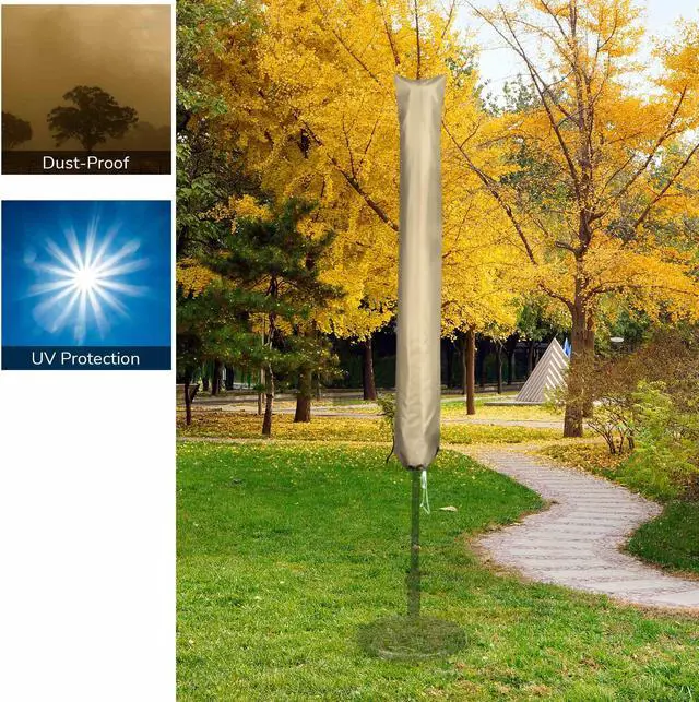 Alt view image 11 of 12 - Outdoor Patio Umbrella Protective Cover Bag Polyester UV Resistance 7 to 10 Ft