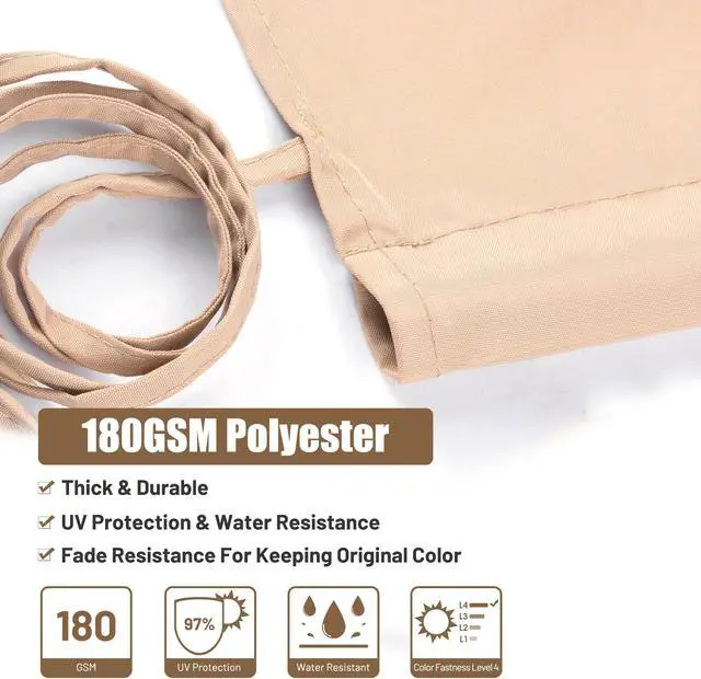 Alt view image 5 of 7 - 17x6.8 Ft  Pergola Canopy Replacement Cover Outdoor Yard Patio Beige 200g UV30+