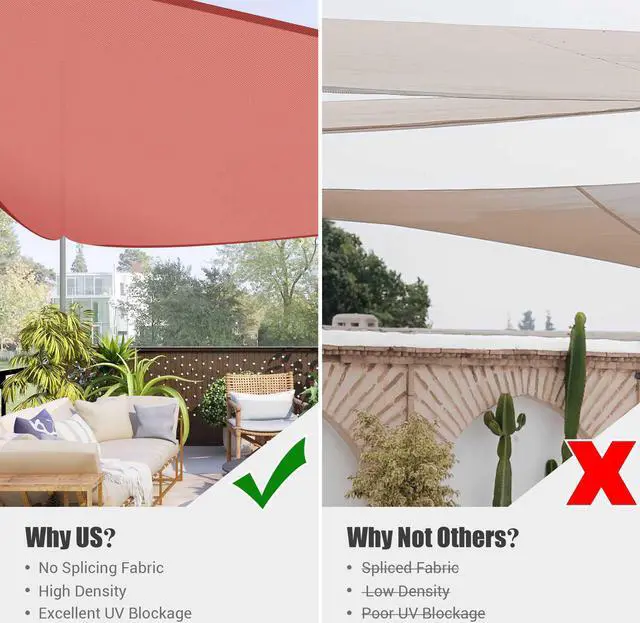Alt view image 3 of 7 - A+ Yescom 20 Ft 95% UV Block Triangle Sun Shade Sail Canopy Outdoor Patio Pool Cover Net