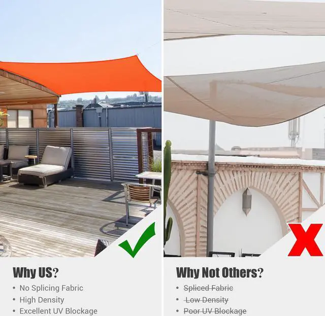 Alt view image 3 of 7 - Yescom 12x12 Ft 97% UV Block Square Sun Shade Sail HDPE Canopy Patio Backyard Pool Lawn