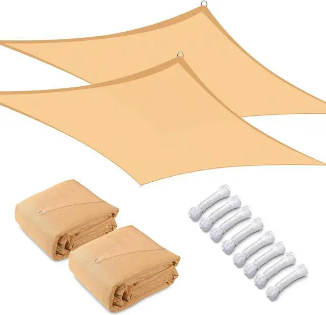 Main image of Yescom 2 Pack 13x10 Ft 97% UV Block Rectangle Sun Shade Sail HDPE Canopy Cover Net Park