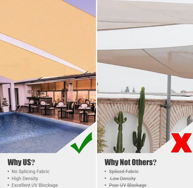 Alt view image 5 of 7 - Yescom 2 Pack 13x10 Ft 97% UV Block Rectangle Sun Shade Sail HDPE Canopy Cover Net Park
