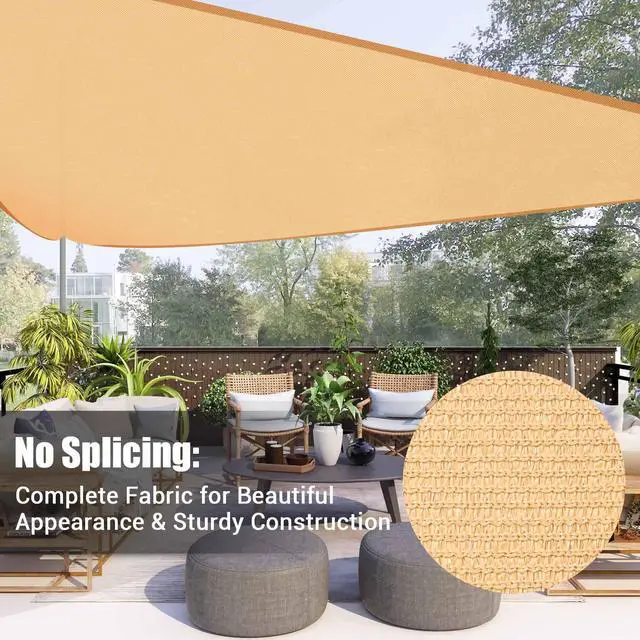 Alt view image 6 of 7 - Yescom 22 Ft 97% UV Block Triangle Sun Shade Sail Canopy Outdoor Patio Pool Cover Net