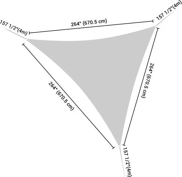 Alt view image 7 of 7 - Yescom 22 Ft 97% UV Block Triangle Sun Shade Sail Canopy Outdoor Patio Pool Cover Net