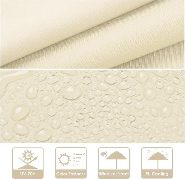 Alt view image 6 of 7 - Yescom 10 Ft 3 Tier Patio Umbrella with Solar LED Crank Tilt Button Outdoor