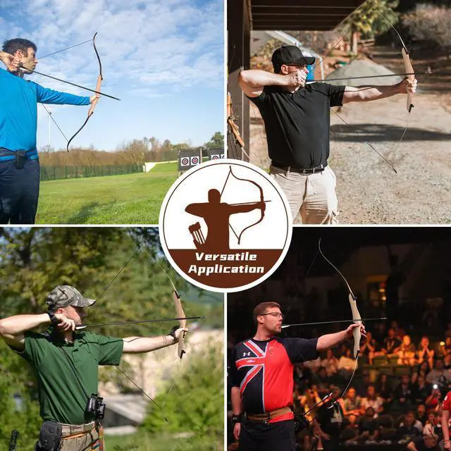 Alt view image 2 of 7 - Yescom 68" Recurve Bow Right Hand Draw Weight 30lbs Traditional Archery Hunting Take Down Long Bow