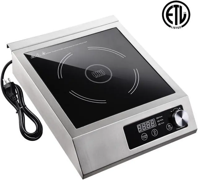 Alt view image 2 of 14 - Yescom 3500W Commercial Induction Cooktop Electric Stove Burner Rapid Heating Stainless Steel with ETL Certification