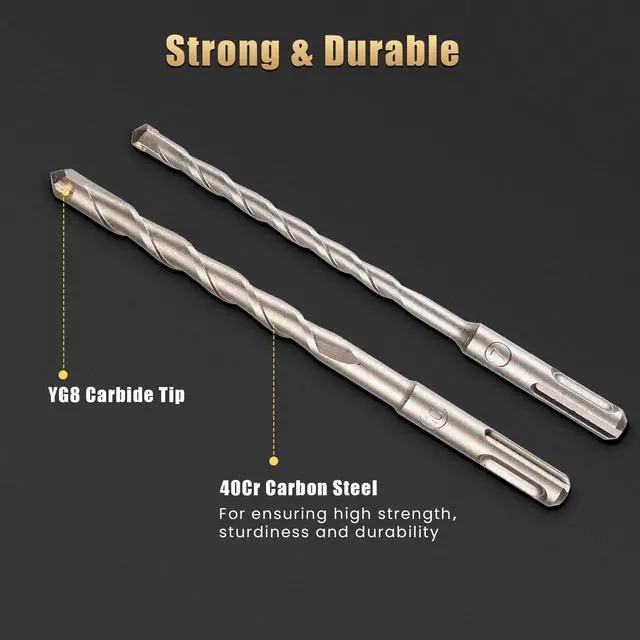 Alt view image 3 of 7 - 17pcs SDS Plus Rotary Hammer Drill Bits Chisel Concrete Masonry Hole Tool Set
