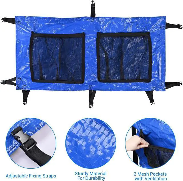 Alt view image 4 of 7 - Yescom Trampoline Shoe Bag Bounce Accessory Mesh Pocket Adjustable Strap Outdoor Home