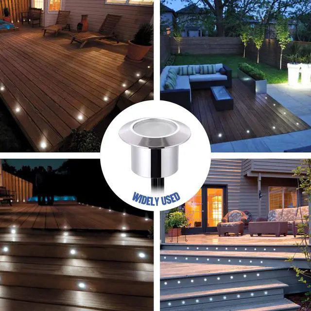 Alt view image 6 of 7 - 15pcs LED Deck Light Garden Stair Yard Landscape Cool White Lamp W/ Transformer
