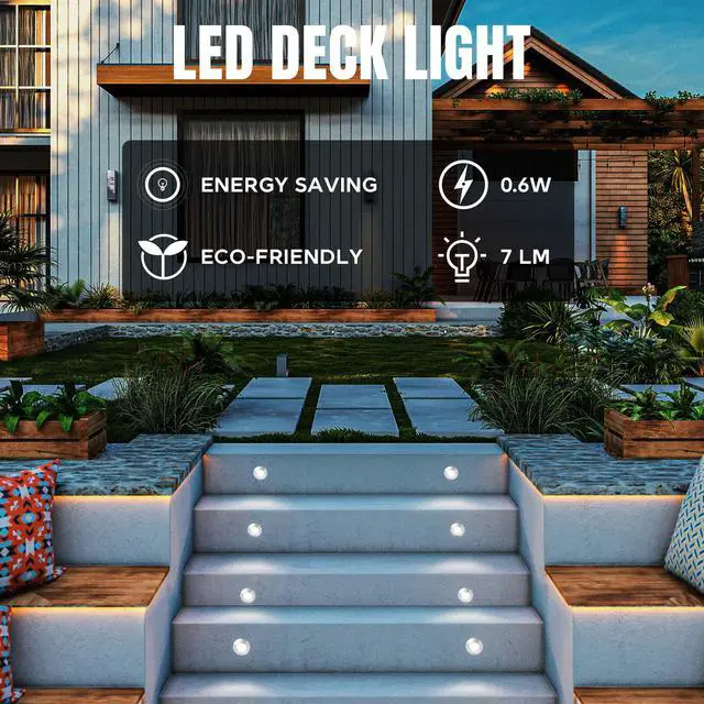 Alt view image 3 of 7 - 10x Deck Light Decor Garden Outdoor Romantic Beauty Stair Lamp Cool White Hotel