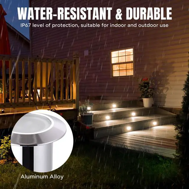 Alt view image 4 of 7 - 10x Deck Light Decor Garden Outdoor Romantic Beauty Stair Lamp Cool White Hotel