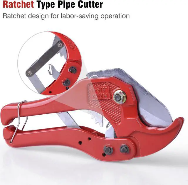 Alt view image 2 of 6 - PEX Pipe Cutter 1 5/8 Rubber PVC Tube Ratchet Type Plastic Hose Cutting Tool