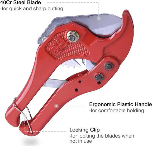 Alt view image 4 of 6 - PEX Pipe Cutter 1 5/8 Rubber PVC Tube Ratchet Type Plastic Hose Cutting Tool