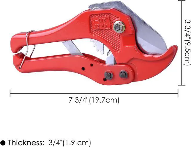 Alt view image 6 of 6 - PEX Pipe Cutter 1 5/8 Rubber PVC Tube Ratchet Type Plastic Hose Cutting Tool