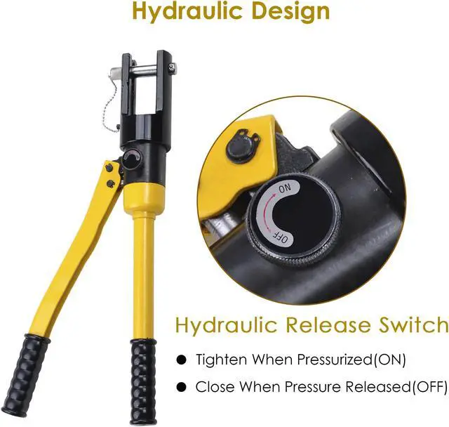 Alt view image 3 of 7 - 16 Ton Hydraulic Wire Crimper Crimping Tool 11 Dies Battery Cable Lug Terminal