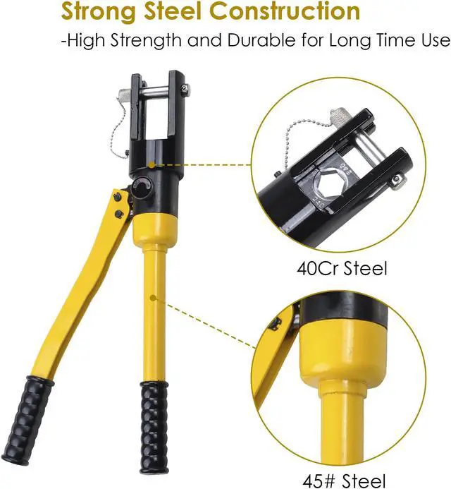 Alt view image 4 of 7 - 16 Ton Hydraulic Wire Crimper Crimping Tool 11 Dies Battery Cable Lug Terminal