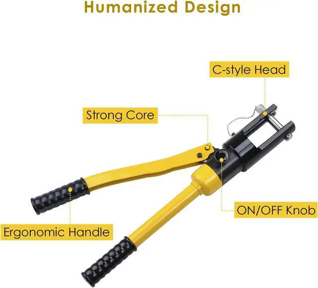 Alt view image 5 of 7 - 16 Ton Hydraulic Wire Crimper Crimping Tool 11 Dies Battery Cable Lug Terminal