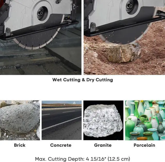 Alt view image 6 of 7 - Yescom 14" Electric Concrete Saw Disc Cutter Wet Dry Circular Blade for Granite Stone