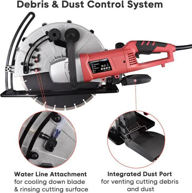 Alt view image 3 of 7 - Yescom 14" Electric Concrete Saw Disc Cutter Wet Dry Circular Blade for Granite Stone