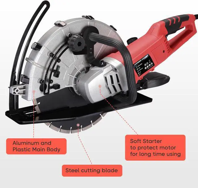 Alt view image 4 of 7 - Yescom 14" Electric Concrete Saw Disc Cutter Wet Dry Circular Blade for Granite Stone