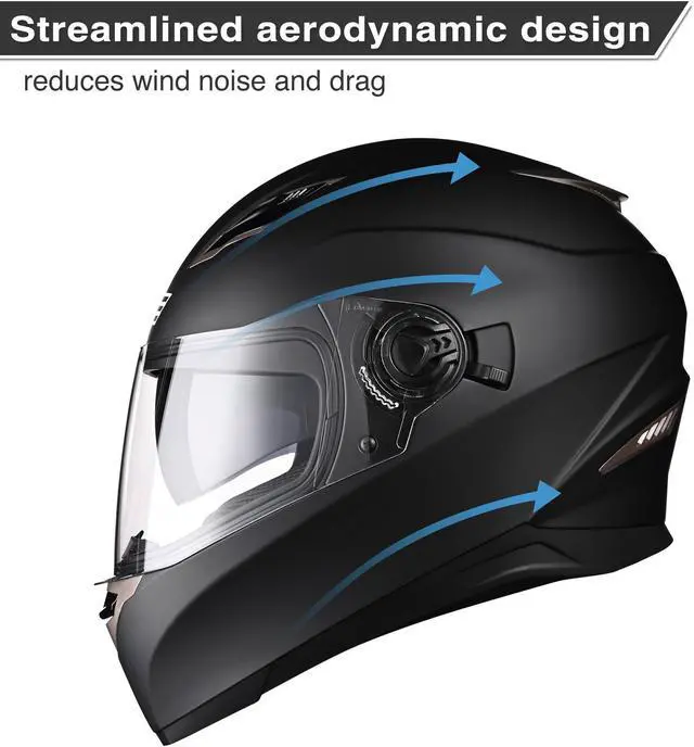 Alt view image 4 of 7 - AHR RUN-F1 DOT Motorcycle Full Face Helmet Dual Visors ABS Sheel Street Bike Touring Racing Sports